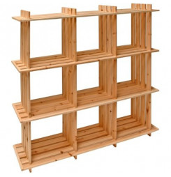 DEMA Drevený regál s 9...