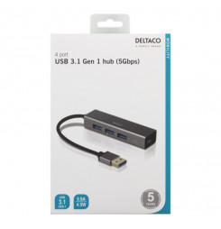 DELTACO UH-486, USB Hub, 4x...