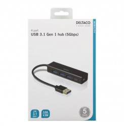 DELTACO UH-487, USB Hub, 4x...